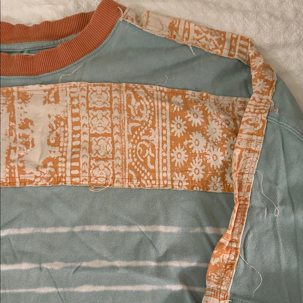 We the Free Blue and Orange Patterned Shirt - Picture 3 of 7